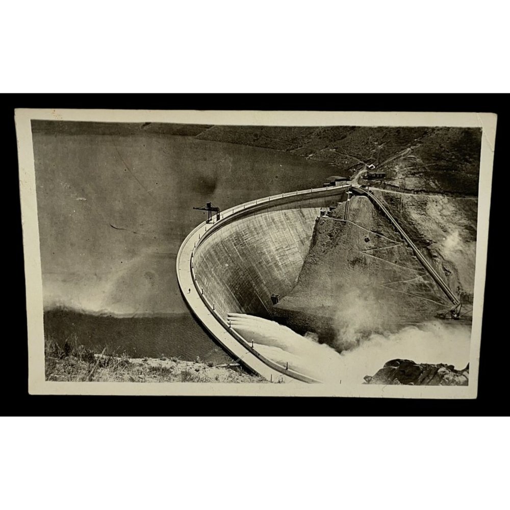 Postcard RPPC Arrowrock Dam Boise ID Idaho c1915 Reservoir Irrigation